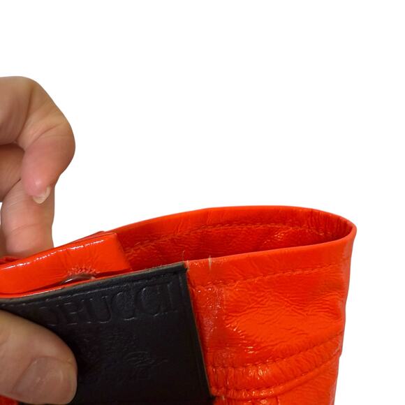 Fiorucci Berty Vinyl Jacket and Vinly Mini Skirt Set Matching Orange Outfit 2pc - Picture 9 of 10